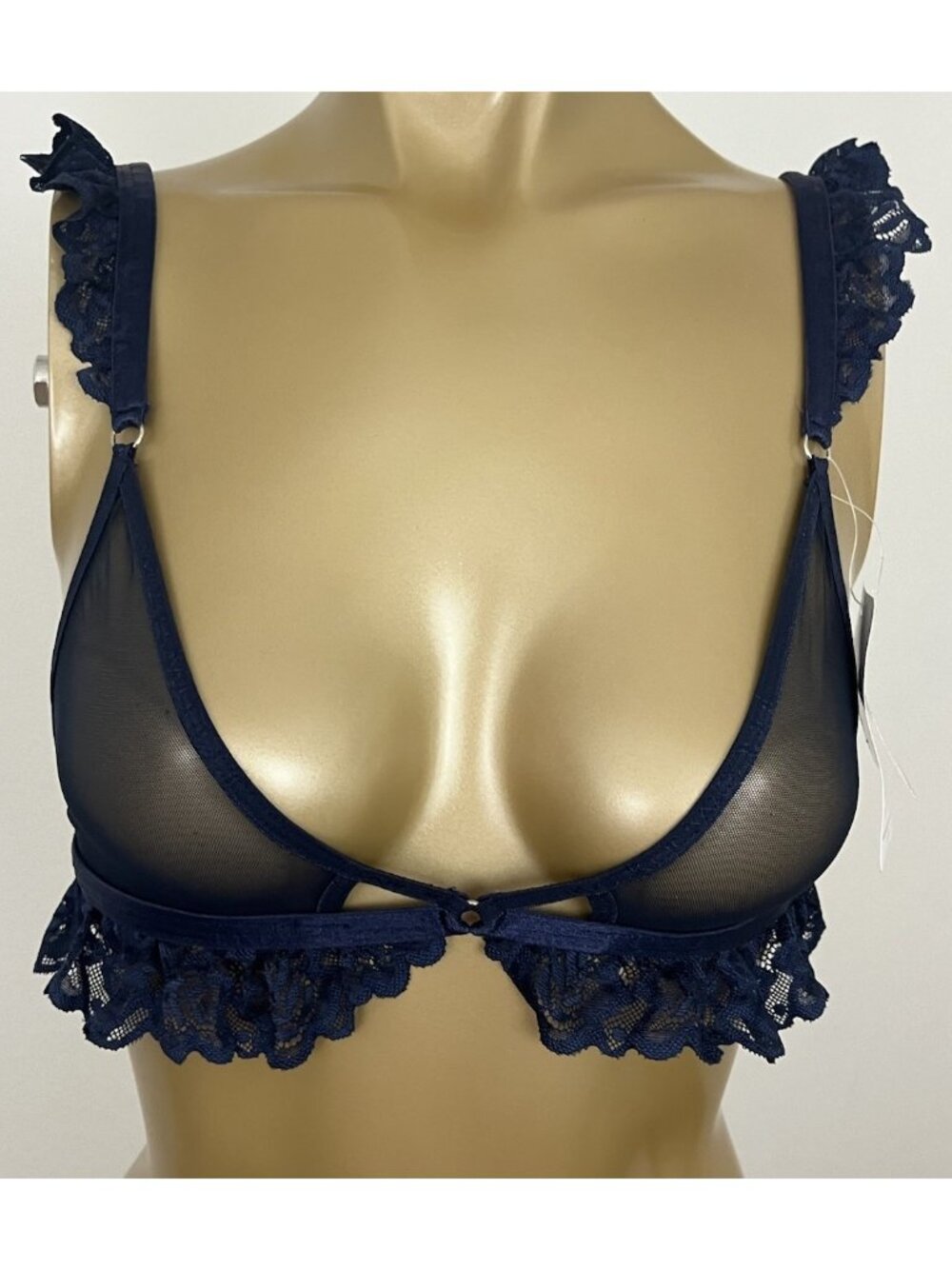 Wicked Weasel Women's S Dark Fantasy Dark Blue Sheer Bralette #137 NWT